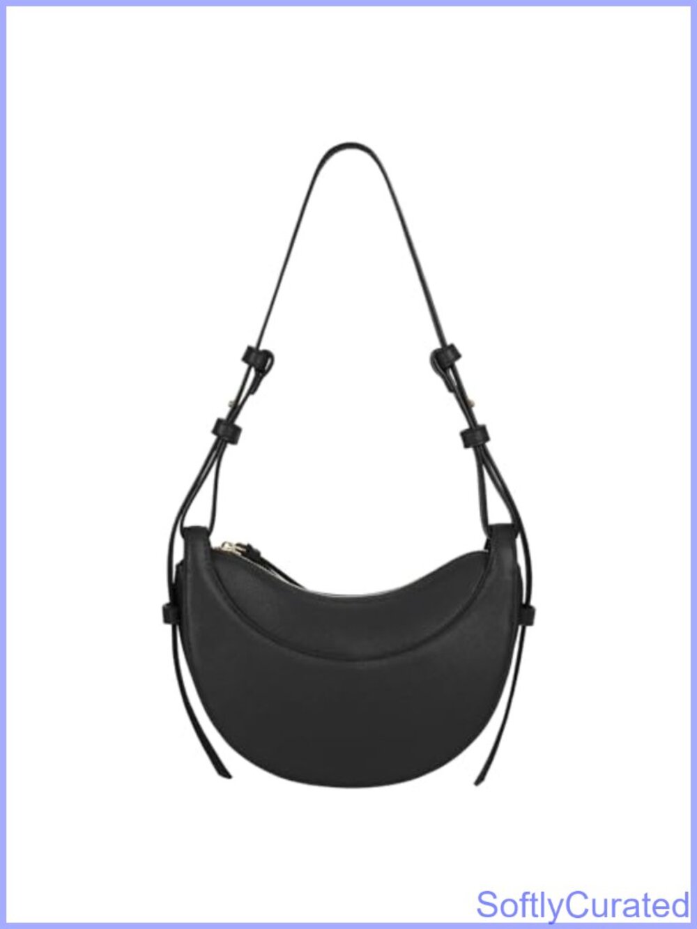 Faux Leather Hobo Shoulder Bag Crescent Crossbody Purse